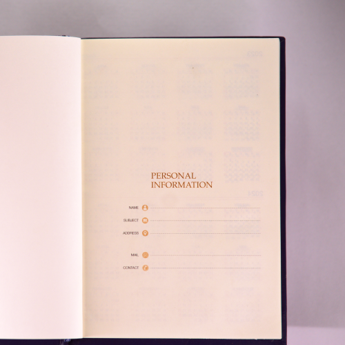 Karma Black  Matte A5 Diary Hard Cover | Black | Floral Impressions |